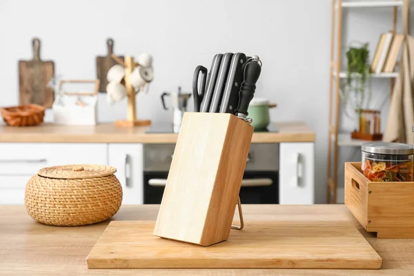 Stand Set Knives Table Kitchen — Stock fotografie