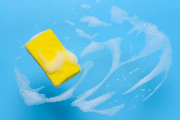 Cleaning Sponge Foam Color Background — Stock Photo, Image