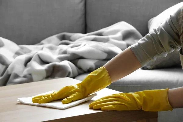 Schoonmaaktafel Woonkamer Close — Stockfoto