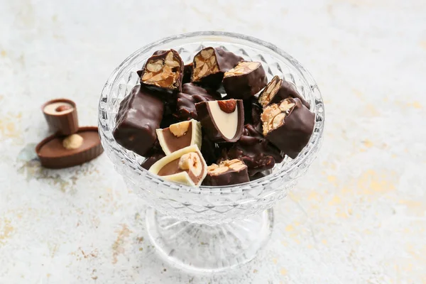 맛있는 초콜릿 사탕을 곁들인 — 스톡 사진