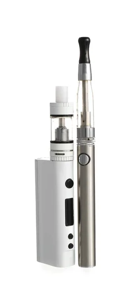 Vape Mod Elektronisk Cigaret Hvid Baggrund - Stock-foto