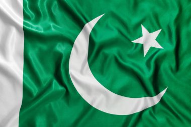 Arkaplan olarak Pakistan bayrağı, yakın plan