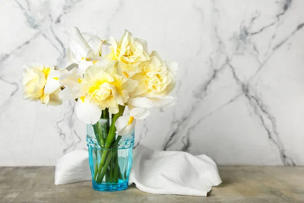 Vase Beautiful Flowers Light Background — Stock Photo, Image