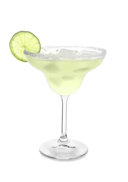 Bicchiere Cocktail Freddo Daiquiri Sfondo Bianco — Foto Stock