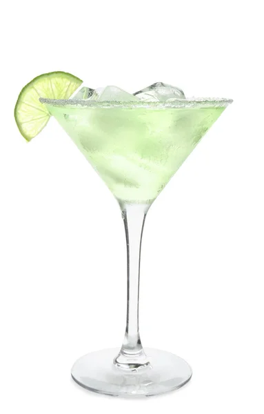 Bicchiere Cocktail Freddo Daiquiri Sfondo Bianco — Foto Stock