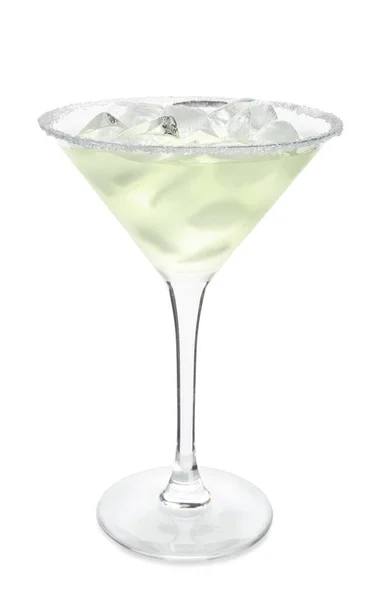 Verre Cocktail Daiquiri Froid Sur Fond Blanc — Photo