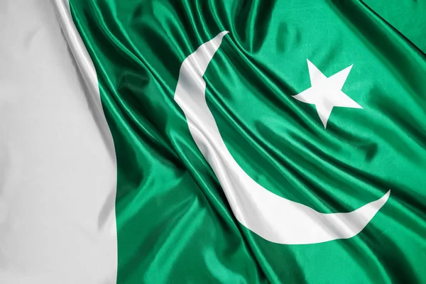 Pakistan Flagga Som Bakgrund Närbild — Stockfoto