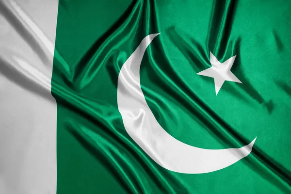 Pákistánská Vlajka Jako Pozadí Detailní Záběr — Stock fotografie