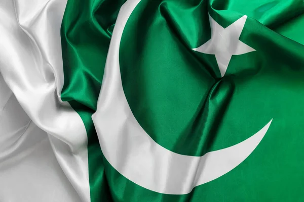 Pakistan Flagga Som Bakgrund Närbild — Stockfoto