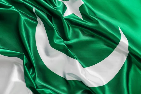 Pakistan Flagga Som Bakgrund Närbild — Stockfoto