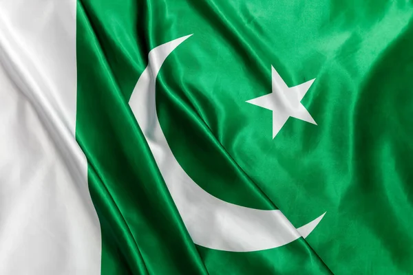 Pákistánská Vlajka Jako Pozadí Detailní Záběr — Stock fotografie