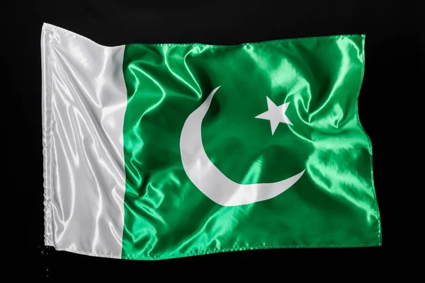 Pákistánská Vlajka Tmavém Pozadí — Stock fotografie