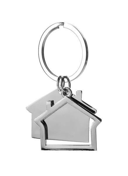 House Shape Keychain White Background — Stock Photo, Image