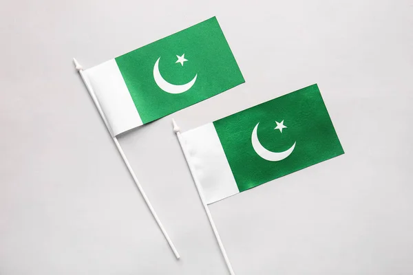 Pakistan Flaggor Ljus Bakgrund — Stockfoto