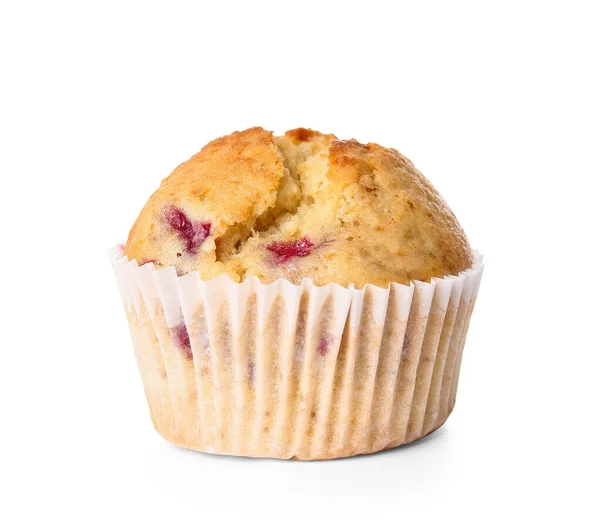 Gustoso Muffin Lampone Sfondo Bianco — Foto Stock