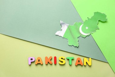 Pakistan 'ın bayrak haritası renk arkaplanı