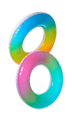 Beyaz arkaplanda şişirilebilir halka