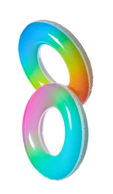 Beyaz arkaplanda şişirilebilir halka