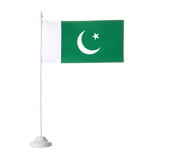 Pakistan Flagga Vit Bakgrund — Stockfoto