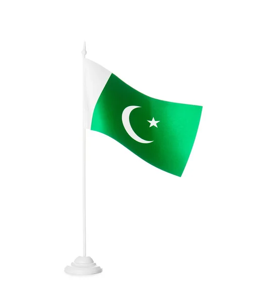 Pakisztán Zászló Fehér Háttérrel — Stock Fotó