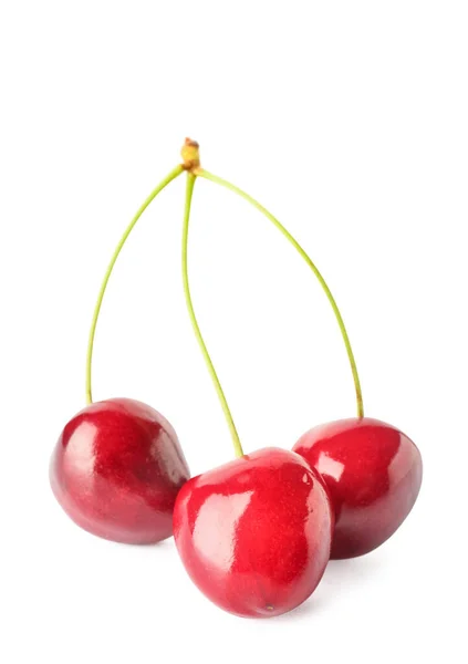 Cerises Douces Sur Fond Blanc — Photo