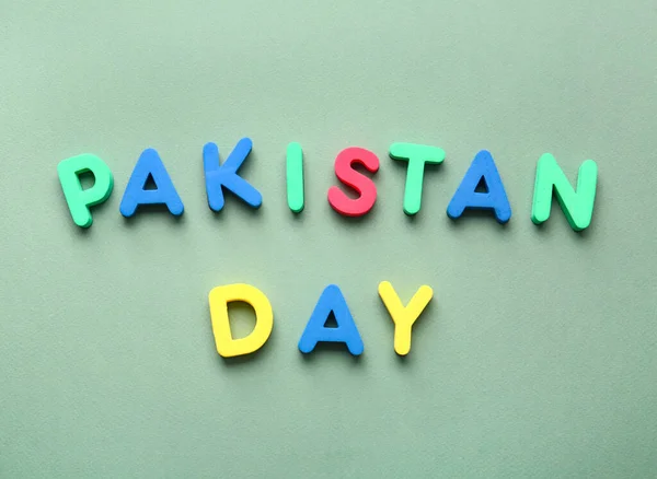 Text Pakistan Day Color Background — Stock Photo, Image