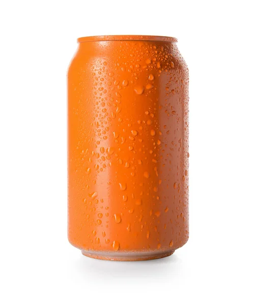 白地に金属缶飲料 — ストック写真