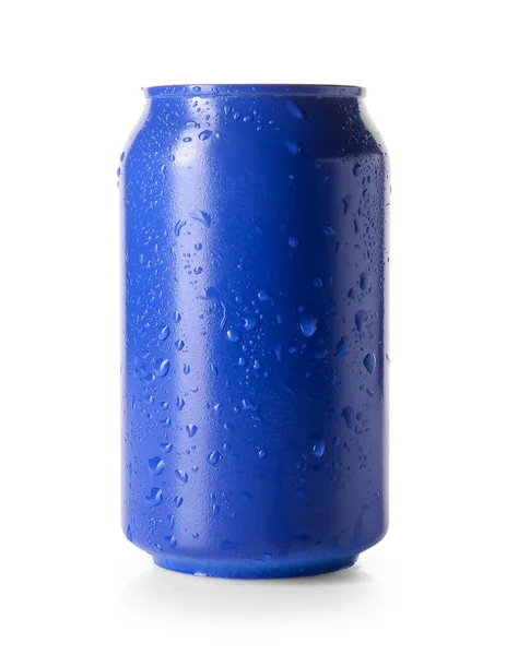 Metal Can Drink White Background — Stock Photo, Image