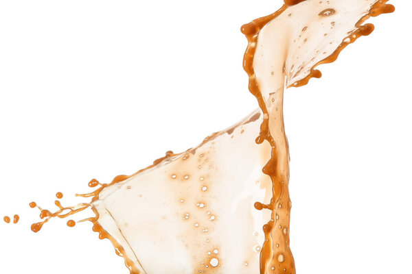 Splash of coffee on white background