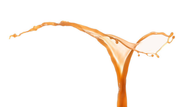 Splash of coffee on white background