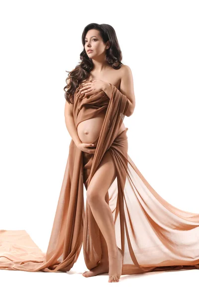 Beautiful Pregnant Woman White Background Royalty Free Stock Photos