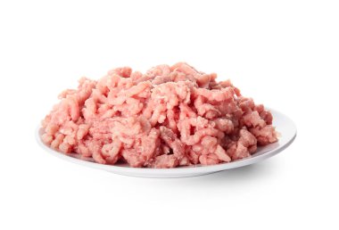 Beyaz arka planda taze güç içeren plaka