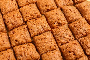 Arka plan olarak lezzetli mısır yastıkları, yakın plan