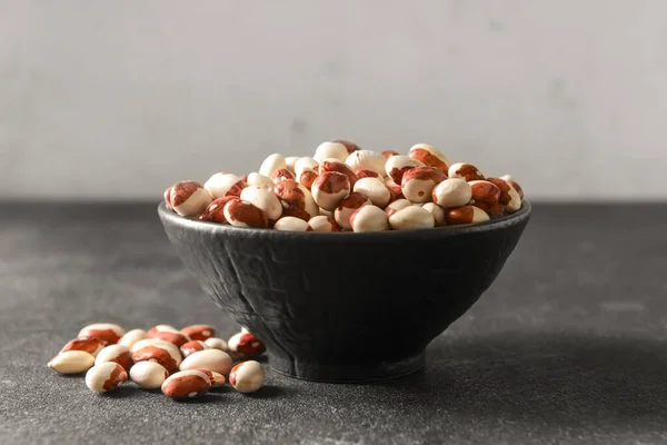 Bowl Raw Beans Dark Background — Stock Photo, Image