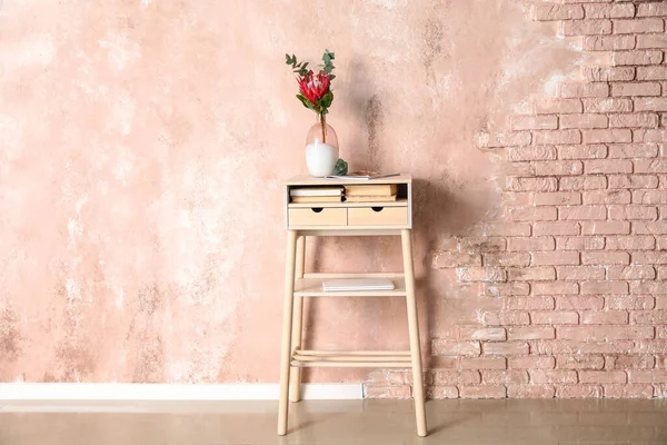 Table Protea Flowers Color Wall — Stock Photo, Image