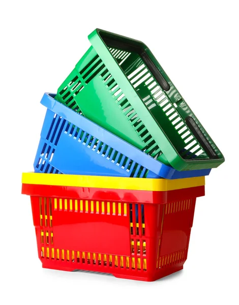 Shopping Baskets White Background — Stock Photo, Image