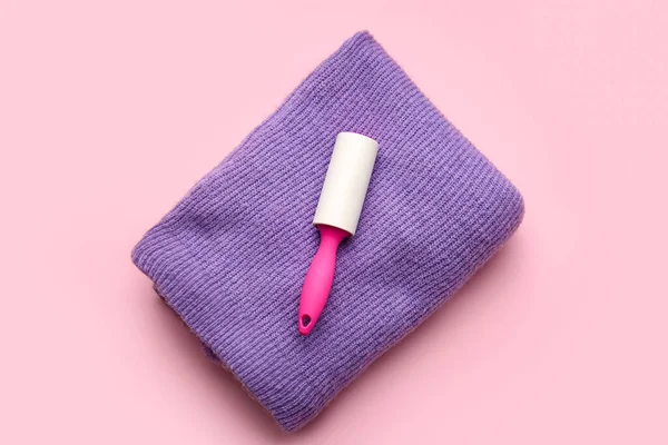 Lint Roller Clothes Color Background — Stock Photo, Image