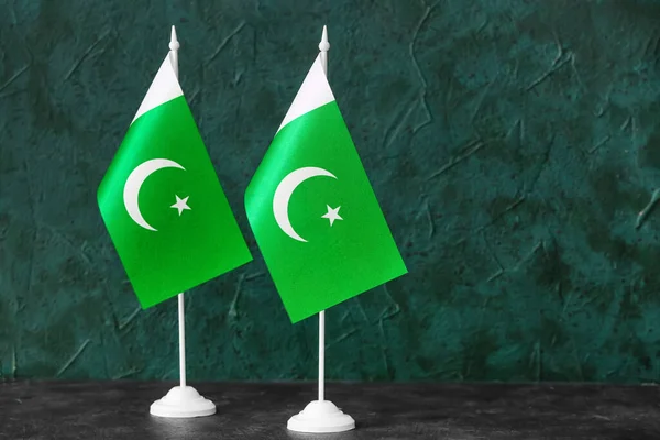 Pakistan Flags Dark Background — Stock Photo, Image