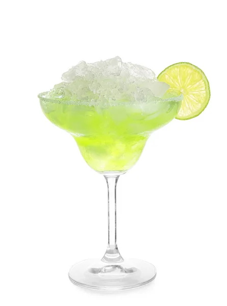 Bicchiere Gustoso Cocktail Daiquiri Sfondo Bianco — Foto Stock