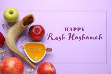 Rosh hashanah için tebrik kartı (Yahudi Yeni Yılı)