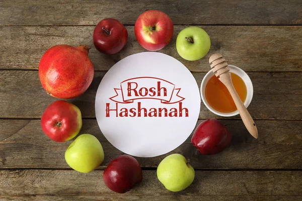 Üdvözlőlap Rosh Hashanah Zsidó Újév — Stock Fotó