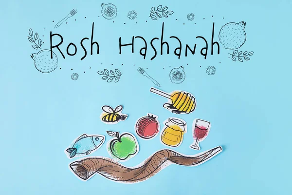 Üdvözlőlap Rosh Hashanah Zsidó Újév — Stock Fotó