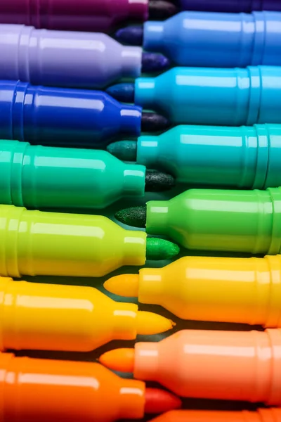 Colorful Markers Background Closeup — Stock Photo, Image