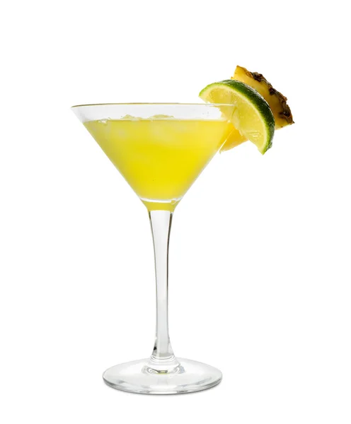 Glass Pineapple Daiquiri Cocktail White Background — Stock Photo, Image