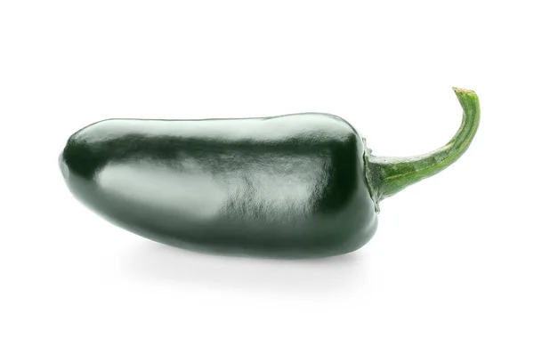 Grüner Jalapeño Pfeffer Auf Weißem Hintergrund — Stockfoto