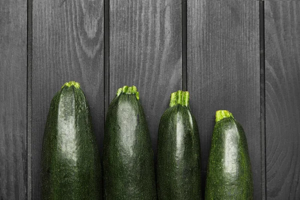 Fresh Zucchini Squashes Dark Wooden Background — Stock Photo, Image