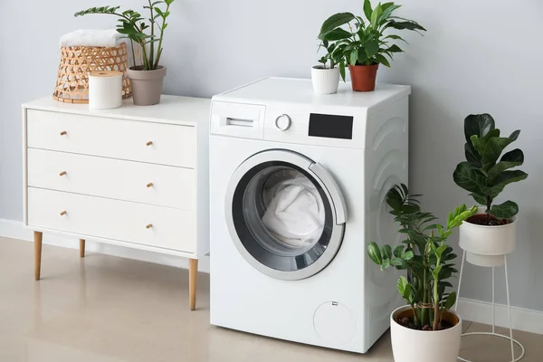 Interior Bathroom Modern Washing Machine — Stock Photo, Image