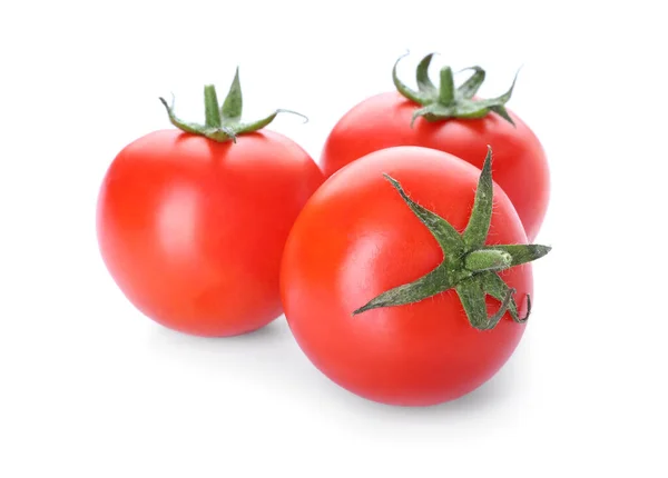 Frische Reife Tomaten Auf Weißem Hintergrund — Stockfoto