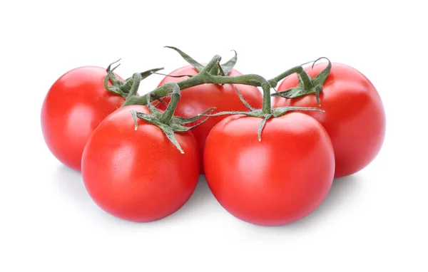 Tomates Maduros Frescos Sobre Fundo Branco — Fotografia de Stock