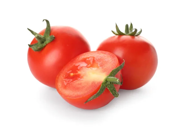 Frische Reife Tomaten Auf Weißem Hintergrund — Stockfoto